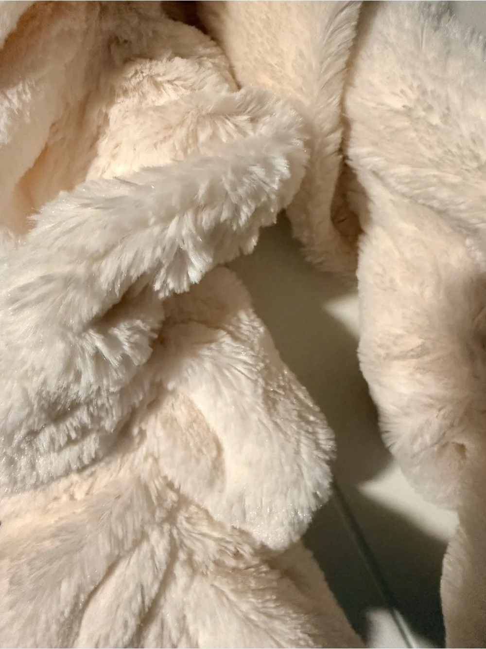Adrienne Landau Cream Faux Fur Scarf